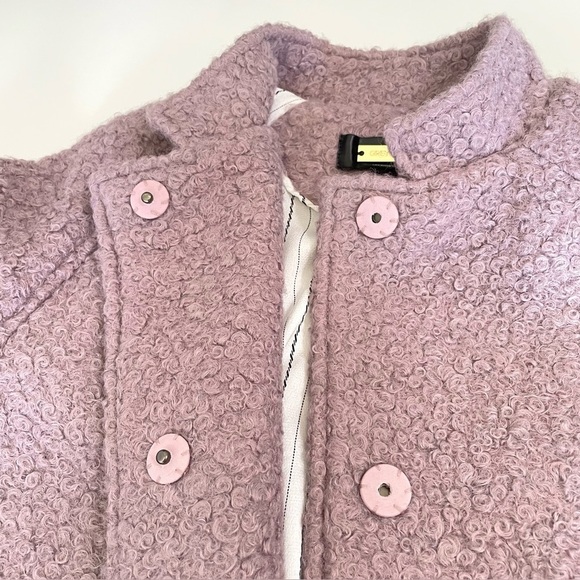 Anthropologie Greyson Windermere Boucle Buckled Tweed Teddy Coat Lilac XS - Picture 13 of 16